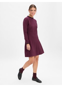Marie Lund Damska sukienka z dzianiny Kobiety bakłażanowy jednolity ze sklepu vangraaf w kategorii Sukienki - zdjęcie 186432561
