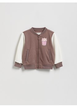 Reserved - Bluza bomber z nadrukiem - brązowy - id: 330FA-84X - marki Reserved - 186434660 Reserved - Bluza bomber z nadrukiem - brązowy ze sklepu Reserved w kategorii Bluzy dziewczęce - zdjęcie 186434660