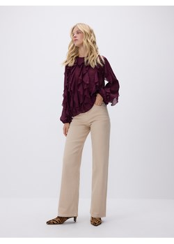 Reserved - Jeansy wide leg - kremowy ze sklepu Reserved w kategorii Jeansy damskie - zdjęcie 186435463