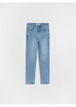 Reserved - Jeansy slim super high waist - niebieski ze sklepu Reserved w kategorii Spodnie dziewczęce - zdjęcie 186435882