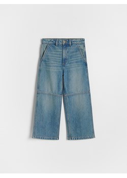 Reserved - Jeansy wide leg ze spraniem - niebieski - id: 724CV-50J - marki Reserved - 186435903 Reserved - Jeansy wide leg ze spraniem - niebieski ze sklepu Reserved w kategorii Spodnie dziewczęce - zdjęcie 186435903