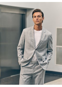 Reserved - Marynarka slim fit z wiskozą - jasnoszary ze sklepu Reserved w kategorii Marynarki męskie - zdjęcie 186436480