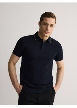 Reserved - Polo z merceryzowanej bawełny - granatowy ze sklepu Reserved w kategorii T-shirty męskie - zdjęcie 186436502