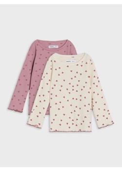 Sinsay - Koszulki z długimi rękawami w serduszka 2 pack - kremowy - id: 8796E-02X - marki Sinsay - 186438021 Sinsay - Koszulki z długimi rękawami w serduszka 2 pack - kremowy ze sklepu Sinsay w kategorii Kaftaniki i bluzki - zdjęcie 186438021