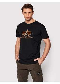 Alpha Industries T-Shirt Basic Foll Print 100501FP Czarny Regular Fit ze sklepu MODIVO w kategorii T-shirty męskie - zdjęcie 186438482