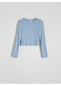 Reserved - Bluzka z metalizowaną nitką - jasnoniebieski ze sklepu Reserved w kategorii Bluzki damskie - zdjęcie 186439374