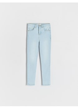 Reserved - Jeansy slim super high waist - niebieski ze sklepu Reserved w kategorii Spodnie dziewczęce - zdjęcie 186439963