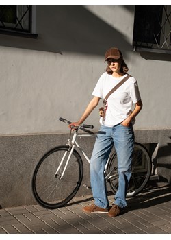 Reserved - T-shirt oversize z merceryzowanej bawełny - biały ze sklepu Reserved w kategorii Bluzki damskie - zdjęcie 186440380