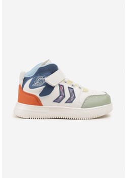 Biało-Zielone Buty Sportowe Sneakersy ze Skórzaną Wkładką i Perforacją Seadrie ze sklepu born2be.pl w kategorii Buty sportowe dziecięce - zdjęcie 186440644