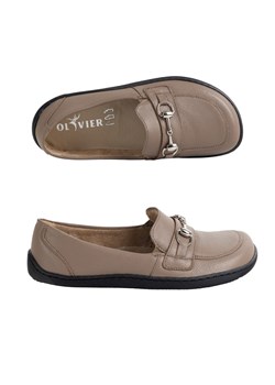 Barefoot damskie mokasyny skórzane minimalistyczne 1288AR cappuccino ze sklepu butyolivier w kategorii Półbuty damskie - zdjęcie 186441254