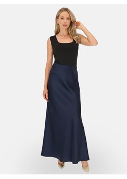 Wieczorowa granatowa satynowa spódnica maxi L’AF Kelli ze sklepu Eye For Fashion w kategorii Spódnice - zdjęcie 186442771
