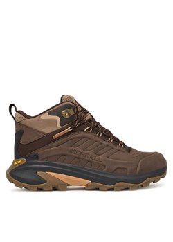 Trekkingi Merrell Moab Speed 2 Leather MID Waterproof J038041 Brązowy ze sklepu eobuwie.pl w kategorii Buty trekkingowe męskie - zdjęcie 186444513