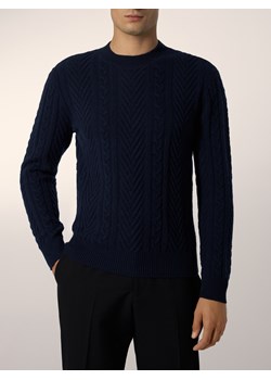 Reserved - Sweter z wełną - granatowy ze sklepu Reserved w kategorii Swetry męskie - zdjęcie 186445054