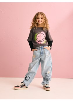Reserved - Jeansy skater z nadrukiem SmileyWorld® - niebieski - id: 741CV-05J - marki Reserved - 186445384 Reserved - Jeansy skater z nadrukiem SmileyWorld® - niebieski ze sklepu Reserved w kategorii Spodnie dziewczęce - zdjęcie 186445384