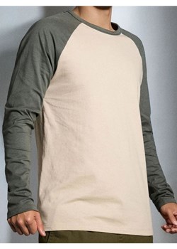 Sinsay - Bawełniana koszulka longsleeve - beżowy ze sklepu Sinsay w kategorii T-shirty męskie - zdjęcie 186447330