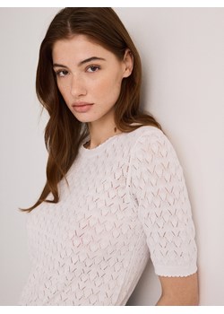 Reserved - Bluzka z dodatkiem wiskozy - złamana biel ze sklepu Reserved w kategorii Bluzki damskie - zdjęcie 186448180