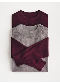 Reserved - Sweter z wełny merino - bordowy ze sklepu Reserved w kategorii Swetry męskie - zdjęcie 186448290