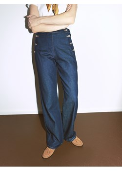 Reserved - Jeansy wide leg - granatowy ze sklepu Reserved w kategorii Jeansy damskie - zdjęcie 186448394