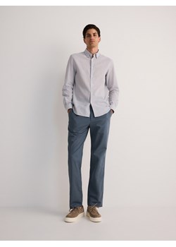Reserved - Spodnie chino regular z lnem - granatowy ze sklepu Reserved w kategorii Spodnie męskie - zdjęcie 186448591