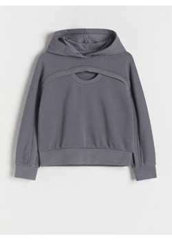 Reserved - Bluza z ozdobnym wycięciem - ciemnoszary ze sklepu Reserved w kategorii Bluzy dziewczęce - zdjęcie 186448601