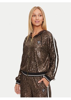 Guess Bluza V4BQ19 KCI90 Brązowy Regular Fit ze sklepu MODIVO w kategorii Bluzy damskie - zdjęcie 186450491