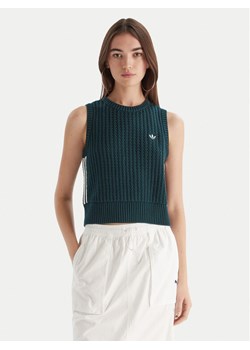 adidas Top adicolor JW4993 Zielony Regular Fit ze sklepu MODIVO w kategorii Bluzki damskie - zdjęcie 186450602