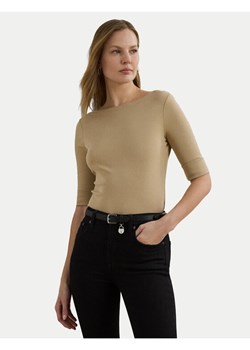 Lauren Ralph Lauren Bluzka 200654963177 Beżowy Slim Fit ze sklepu MODIVO w kategorii Bluzki damskie - zdjęcie 186450641