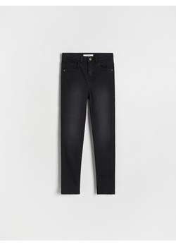 Reserved - Jeansy slim super high waist - czarny ze sklepu Reserved w kategorii Spodnie dziewczęce - zdjęcie 186453124