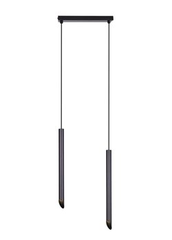 Czarna podwójna lampa wisząca tuba - S788-Bortox ze sklepu Edinos.pl w kategorii Lampy wiszące - zdjęcie 186454273