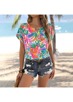 Bluzka damska z letnim neonowym wzorem - Wielokolorowy S - id: 9487292694857 - marki Intimica - 186454524 Bluzka damska z letnim neonowym wzorem - Wielokolorowy S ze sklepu Intimica.pl w kategorii Bluzki damskie - zdjęcie 186454524