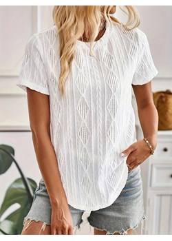 Koszulka damska ozdobnymi guzikami - Biały XXL - id: 9478104940873 - marki Intimica - 186455712 Koszulka damska ozdobnymi guzikami - Biały XXL ze sklepu Intimica.pl w kategorii Bluzki damskie - zdjęcie 186455712