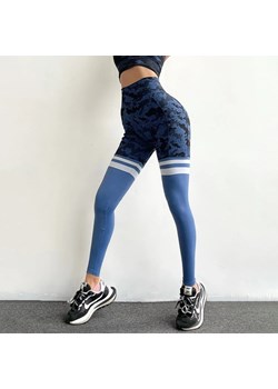 Legginsy damskie sportowe we wzór moro - Niebieski S ze sklepu Intimica.pl w kategorii Spodnie damskie - zdjęcie 186455823