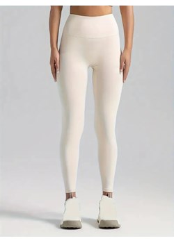 Legginsy sportowe damskie bezszwowe - Kremowy S ze sklepu Intimica.pl w kategorii Spodnie damskie - zdjęcie 186455830