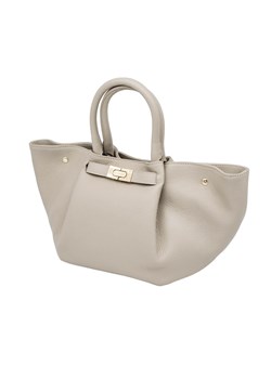 Skórzana shopperka Aurelia Beżowa Genuine Leather ze sklepu Rafallo w kategorii Torby Shopper bag - zdjęcie 186461062