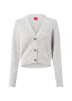HUGO Damski kardigan z zawartością wełny i alpaki - Sarendie Kobiety jasny szary marmurkowy ze sklepu vangraaf w kategorii Swetry damskie - zdjęcie 186461111