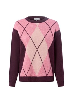 More & More Damski sweter z dzianiny z zawartością wełny Kobiety bakłażanowy wzorzysty ze sklepu vangraaf w kategorii Swetry damskie - zdjęcie 186461120