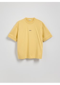 Reserved - T-shirt boxy z nadrukiem - jasnożółty ze sklepu Reserved w kategorii T-shirty męskie - zdjęcie 186461193