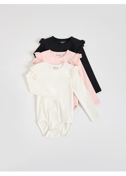 Reserved - Bawełniane body 3 pack - złamana biel ze sklepu Reserved w kategorii Body niemowlęce - zdjęcie 186462092