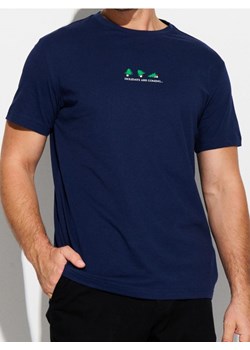 Sinsay - Bawełniana koszulka regular z motywem świątecznym - granatowy ze sklepu Sinsay w kategorii T-shirty męskie - zdjęcie 186464240