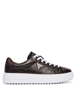 Guess Sneakersy FLFD15 PEL12 Brązowy ze sklepu MODIVO w kategorii Buty sportowe damskie - zdjęcie 186464273
