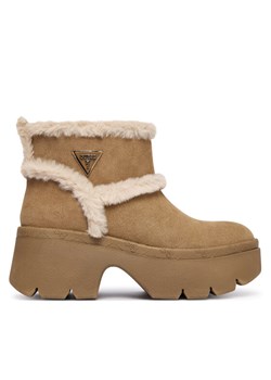 Guess Botki FLFBRD ESU10 Beżowy ze sklepu MODIVO w kategorii Botki - zdjęcie 186464281