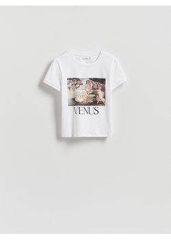 Reserved - T-shirt z nadrukiem - biały ze sklepu Reserved w kategorii Bluzki damskie - zdjęcie 186464714
