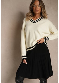 Czarna Spódnica z Kaszmirem o Rozkloszowanym Kroju High Waist Acrea ze sklepu renee.pl w kategorii Spódnice - zdjęcie 186474062