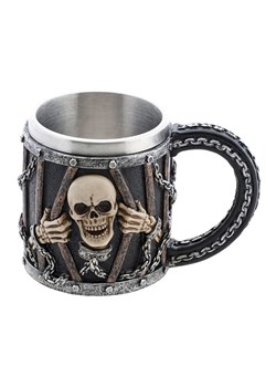 CHAKS Kubek &quot;Prisonner Skull&quot; w kolorze czarno-beżowym - 9,5 x 10 cm ze sklepu Limango Polska w kategorii Kubki - zdjęcie 186477333