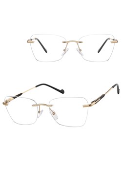 Bezramkowe oprawki korekcyjne okulary zerówki patentki na teleskopach 871 złoty/czarny ze sklepu Stylion w kategorii Okulary korekcyjne damskie - zdjęcie 186479451