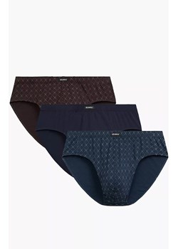 3-pack slipy męskie Classic 3MP-205-GRAJ/GRA/BRA, Kolor brązowo-granatowy, Rozmiar L, ATLANTIC ze sklepu Intymna w kategorii Majtki męskie - zdjęcie 186483362