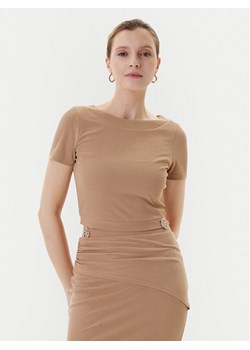 Guess T-Shirt W5YP14 KAQL2 Beżowy Regular Fit - id: 0000305238276 - marki Guess - 186484150 Guess T-Shirt W5YP14 KAQL2 Beżowy Regular Fit ze sklepu MODIVO w kategorii Bluzki damskie - zdjęcie 186484150
