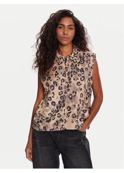 adidas Kamizelka Animal Print 3-Stripes JV6957 Beżowy Loose Fit ze sklepu MODIVO w kategorii Kamizelki damskie - zdjęcie 186484230
