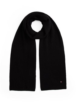 Tommy Hilfiger Szalik z zawartością kaszmiru Mężczyźni wełna ze strzyży czarny jednolity ze sklepu vangraaf w kategorii Szaliki męskie - zdjęcie 186485761