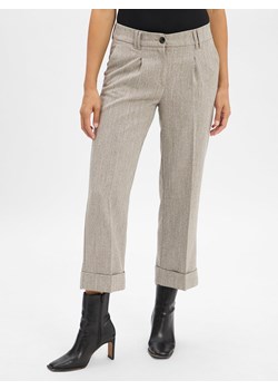 Opus Damskie spodnie plisowane - Meeri w jodełkę Kobiety kitt marmurkowy ze sklepu vangraaf w kategorii Spodnie damskie - zdjęcie 186485823